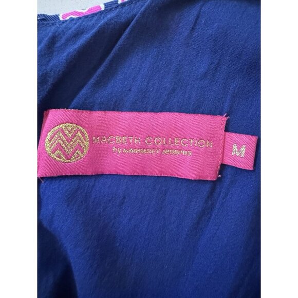 Macbeth Collection Dress Women’s Medium Margaret Joseph’s Nautical Navy Pink - Picture 3 of 8